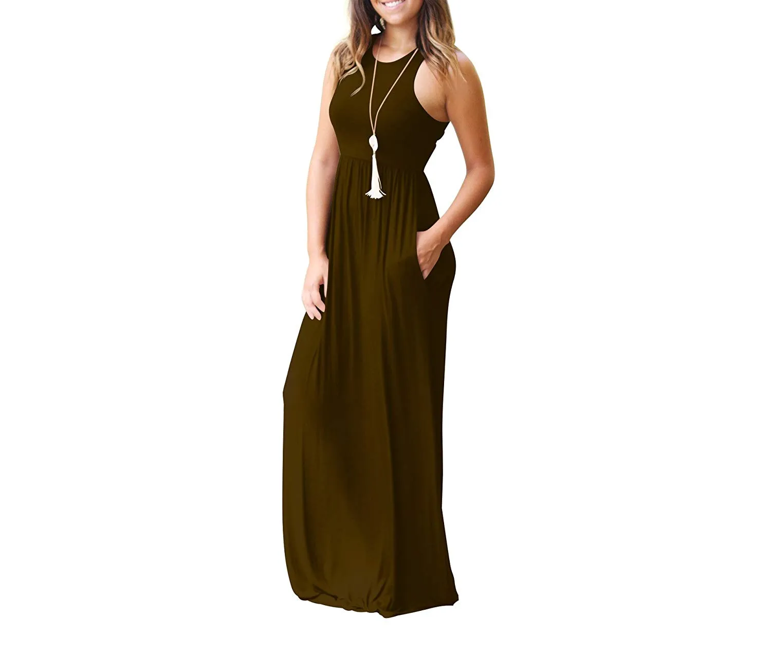 UbdehL Mujer Manga Corta Maxi Vestido Casual Longitud hasta El Piso Largo Fiesta de Verano Club Elegante Vestidos con Bolsillos