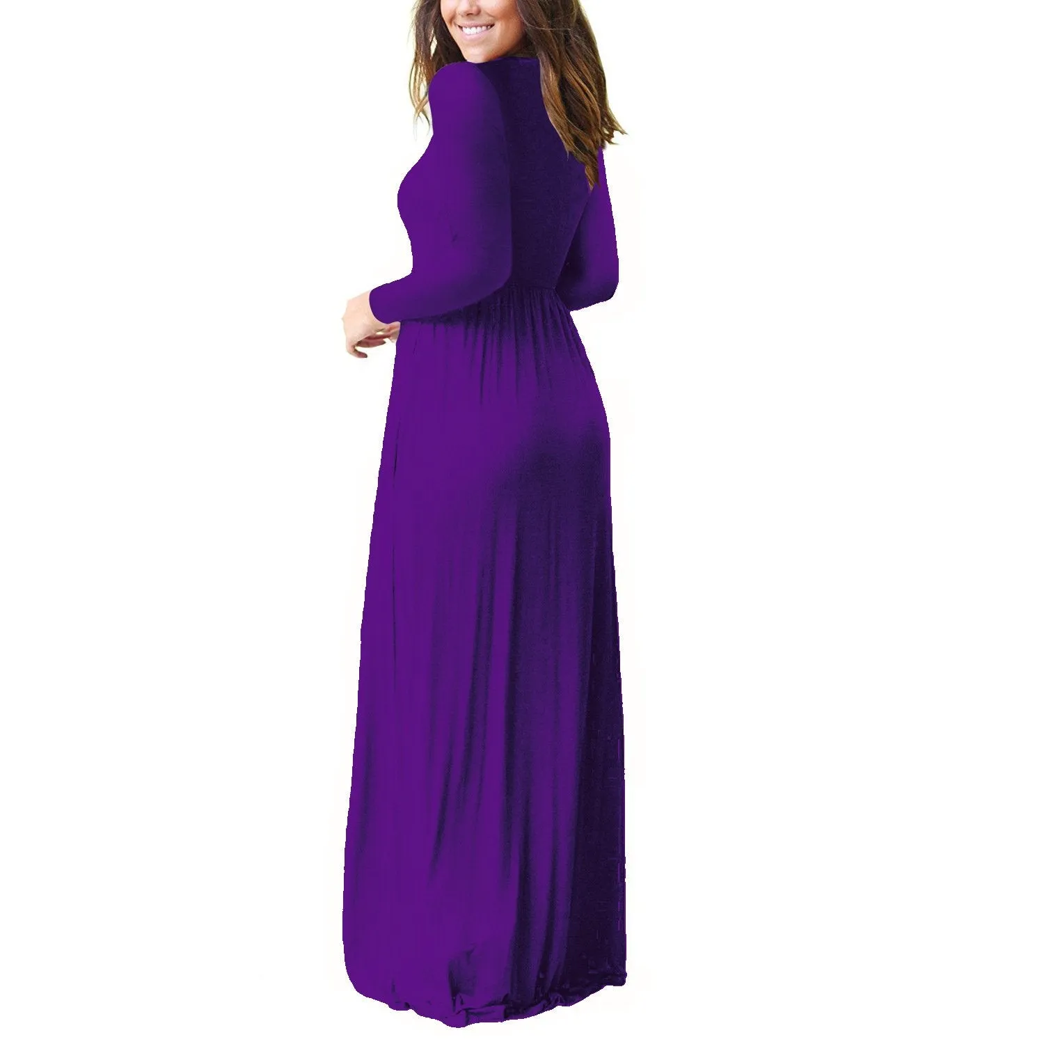 UbdehL Mujer Manga Corta Maxi Vestido Casual Longitud hasta El Piso Largo Fiesta de Verano Club Elegante Vestidos con Bolsillos