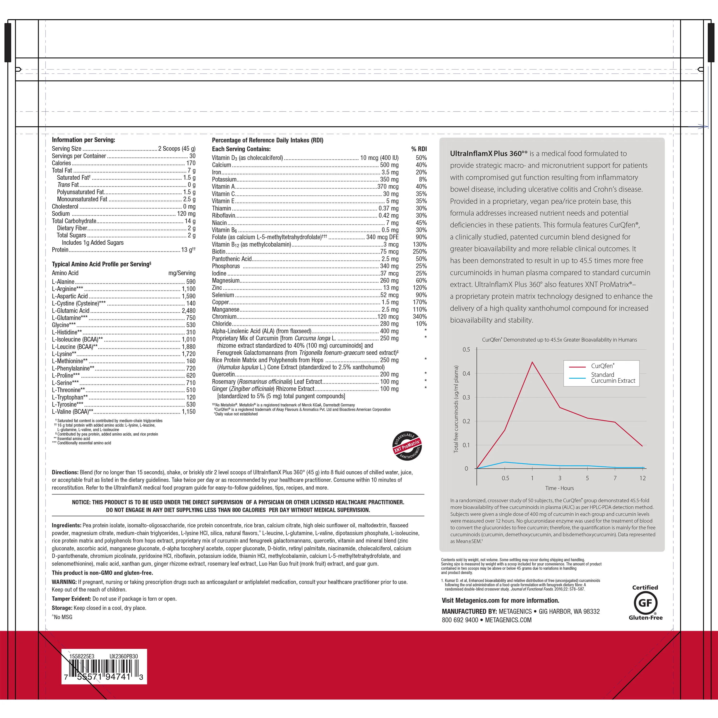 UltraInflamX Plus 360°® <br>Advanced Support for the Nutritional Management of Compromised Gut Function in IBD