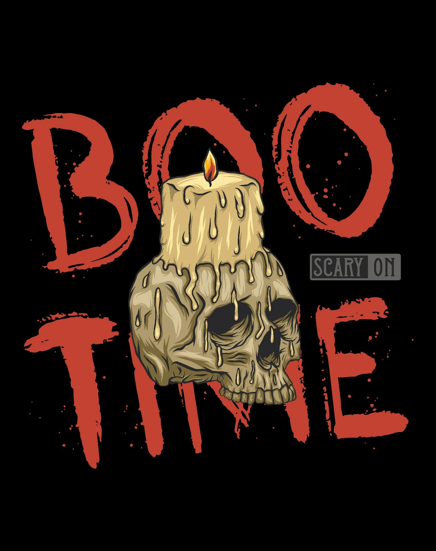 UM Halloween Horror Boo Time Skull Candle Scary Retro 80s Official Youth T-shirt