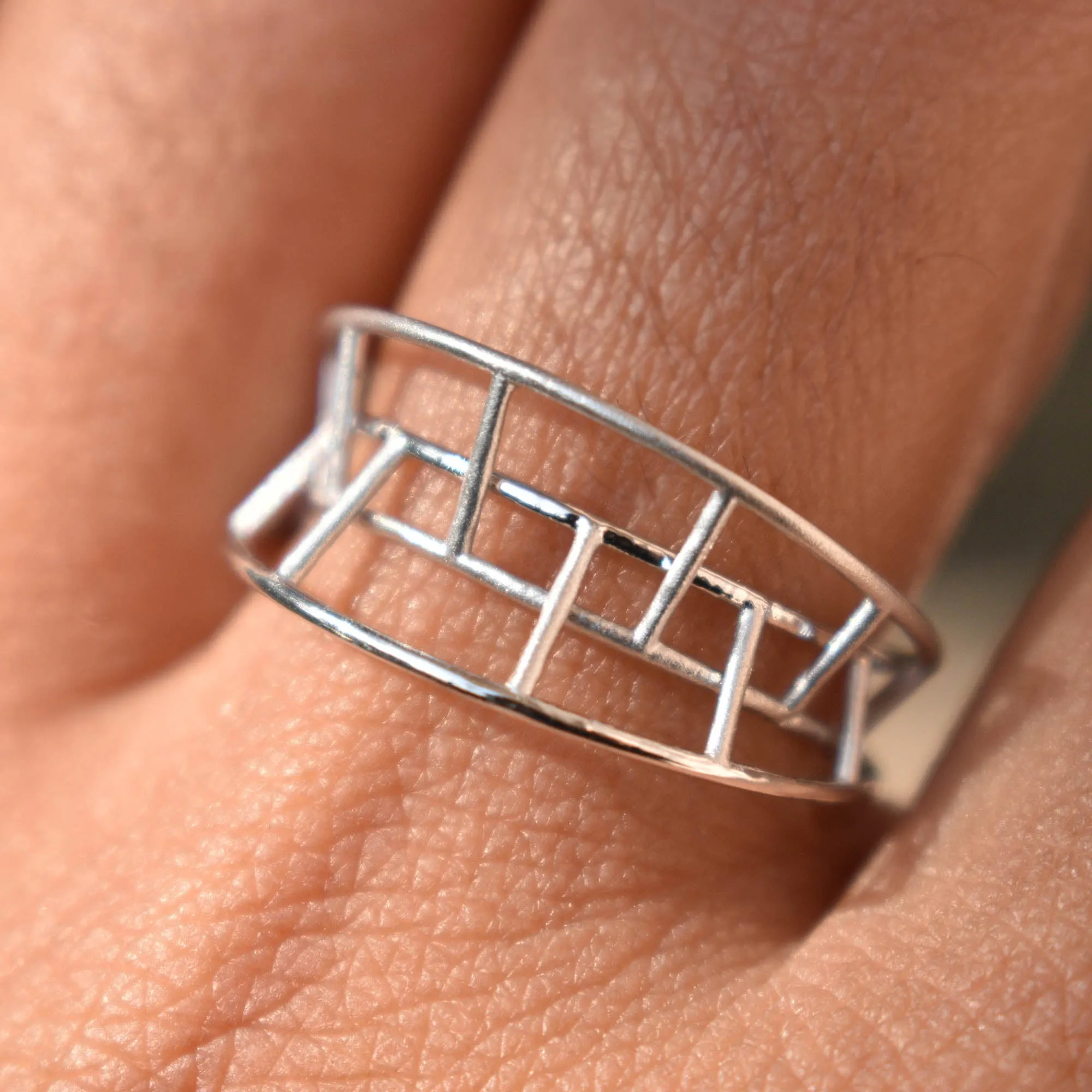 Unique 3Gold Cage 3D Statement Ring