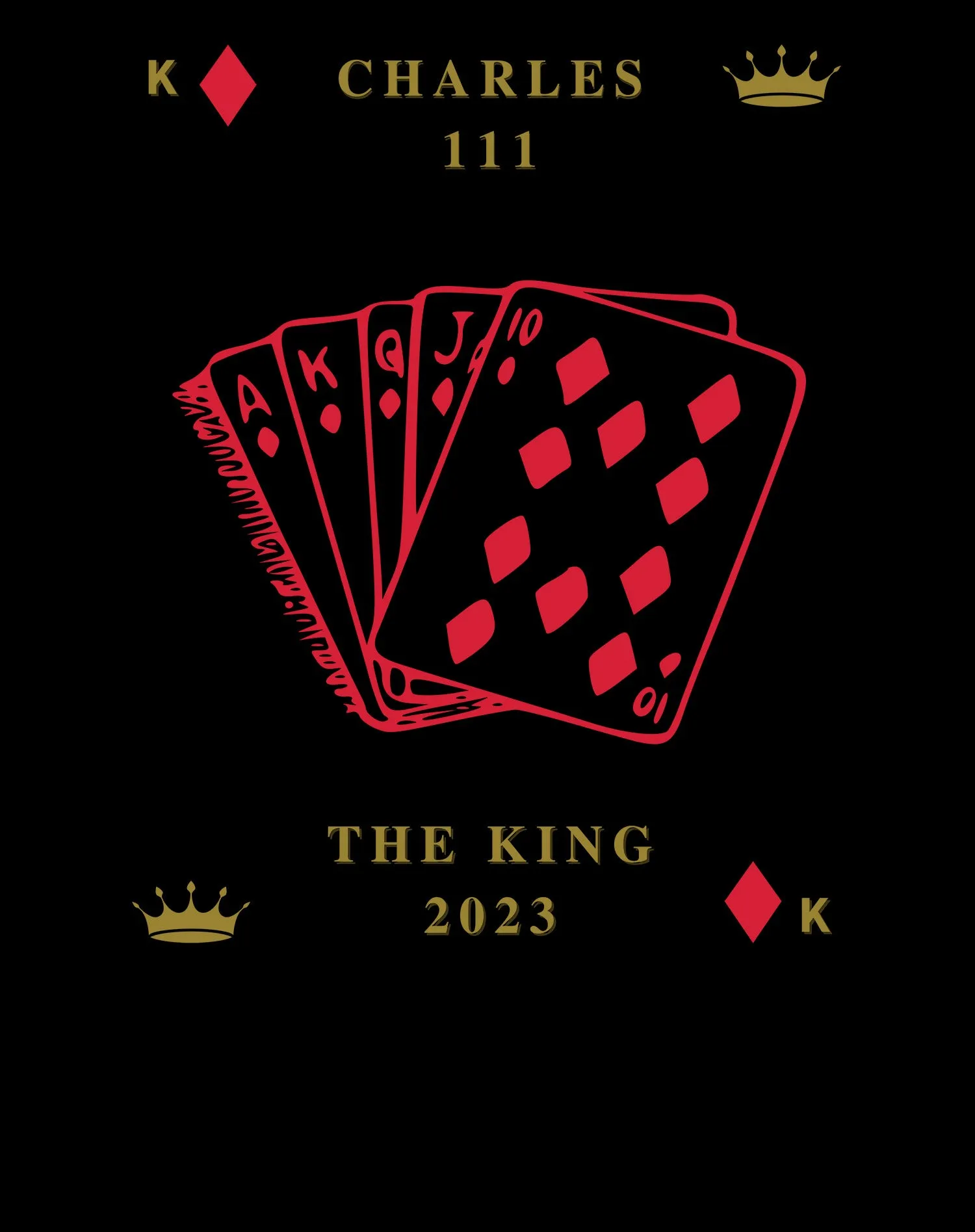 Urban Attitude Kings Coronation 2023 Stencil Royal Flush Men's T-shirt