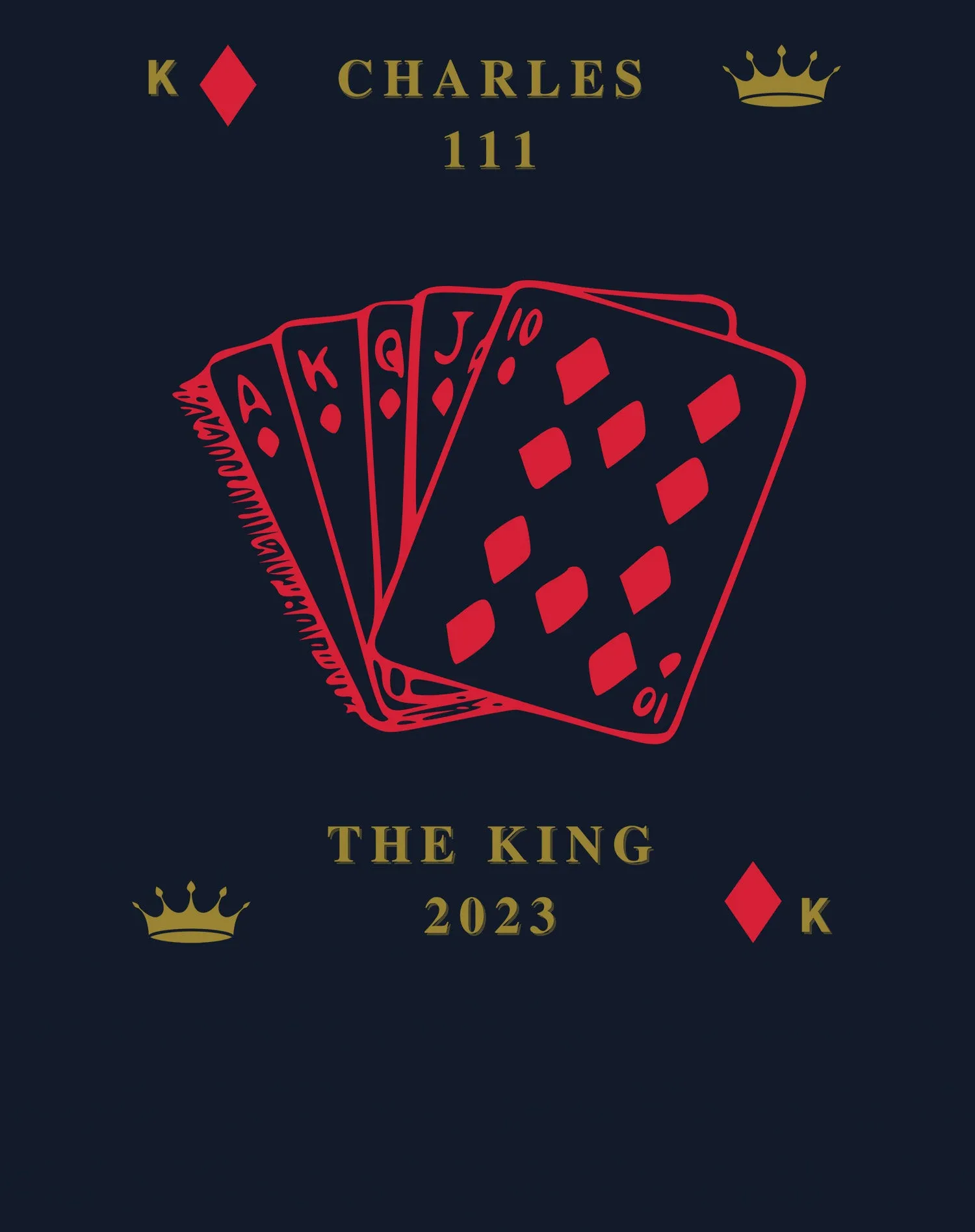 Urban Attitude Kings Coronation 2023 Stencil Royal Flush Men's T-shirt