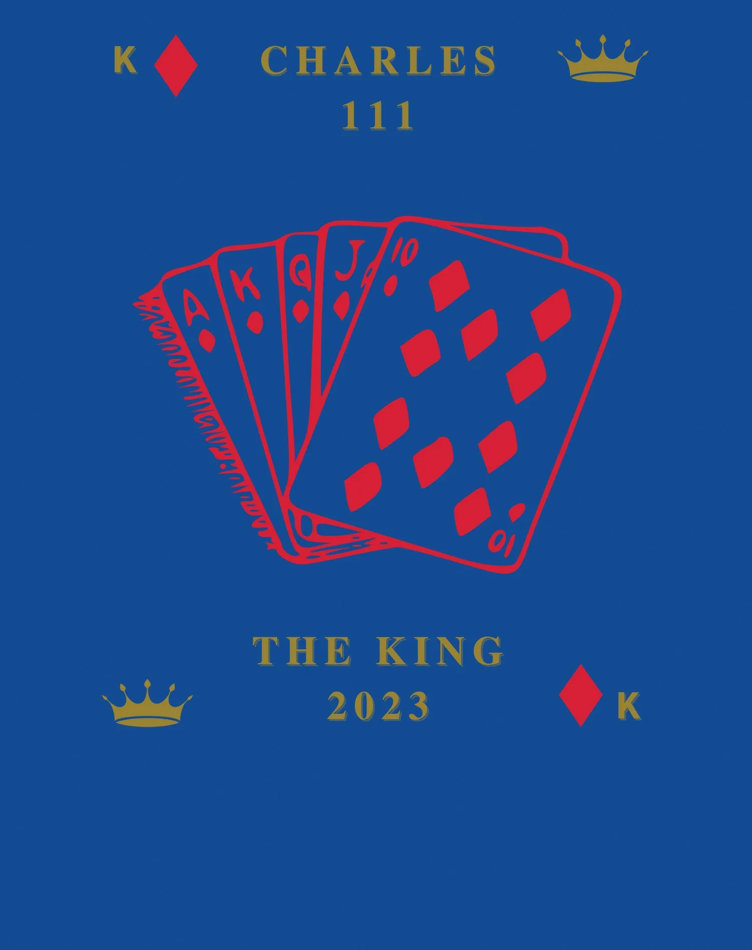 Urban Attitude Kings Coronation 2023 Stencil Royal Flush Men's T-shirt