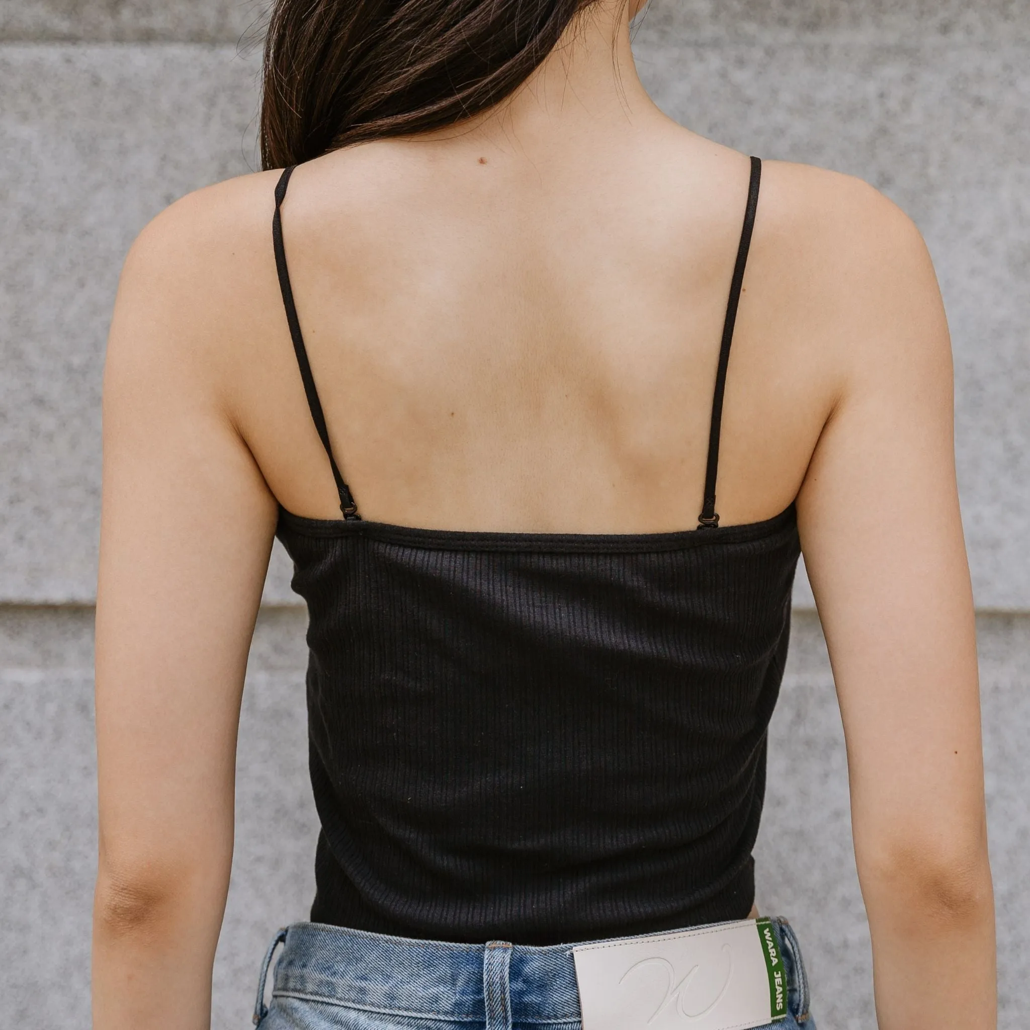 Urban Edge! 2-Way Tube Bra Top (Ribbed Cotton) in Black
