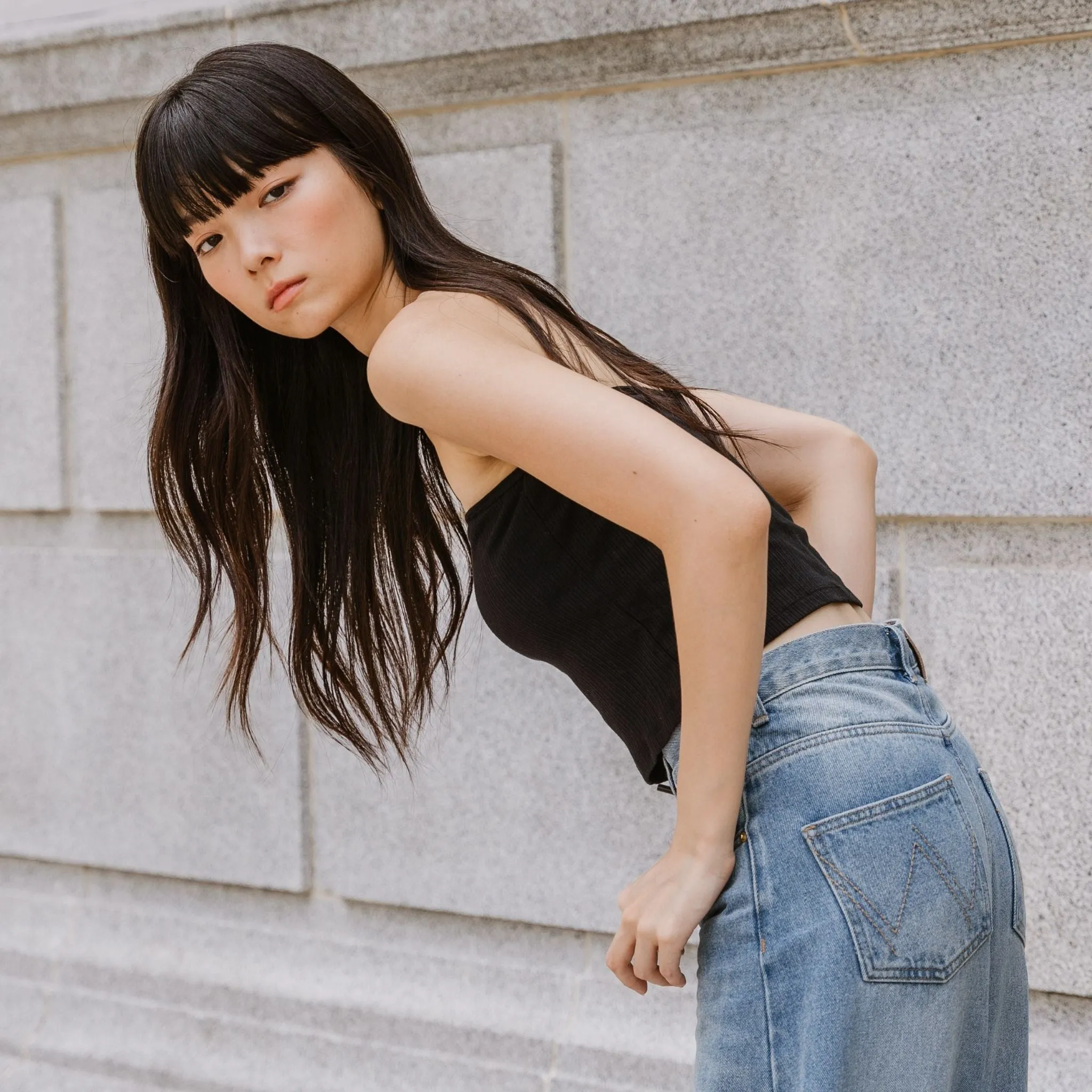 Urban Edge! 2-Way Tube Bra Top (Ribbed Cotton) in Black