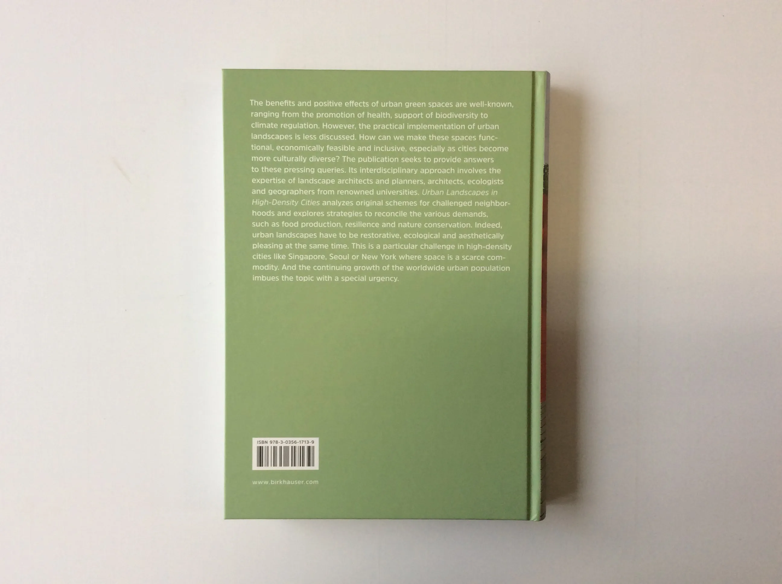 Urban Landscapes in High-Density Cities : Parks, Streetscapes, Ecosystems