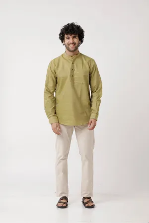 Urban - Light Green Short Kurta for Men | Uathayam