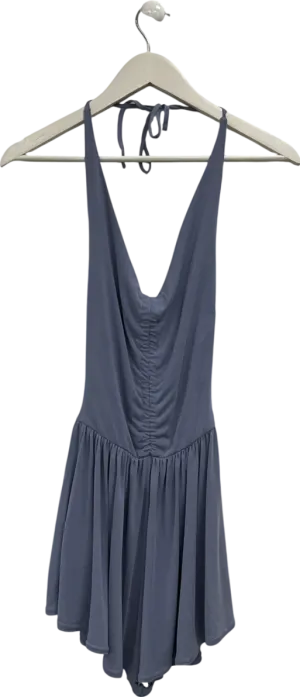 Urban Outfitters Blue Ruched Halter Neck Mini Dress UK S