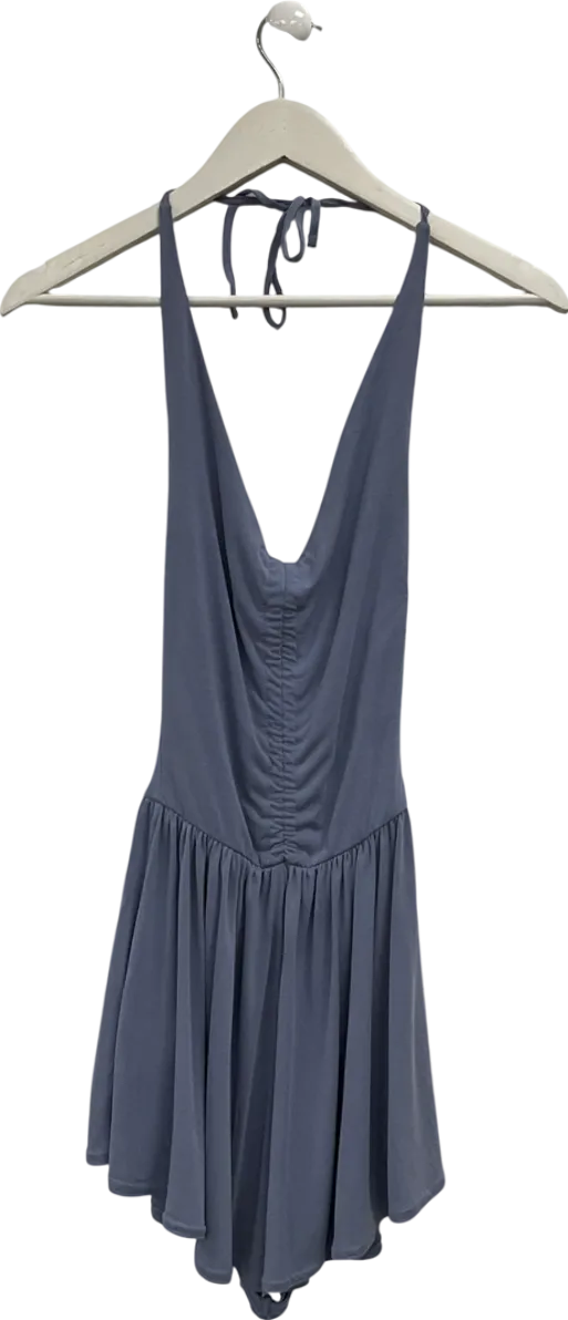 Urban Outfitters Blue Ruched Halter Neck Mini Dress UK S