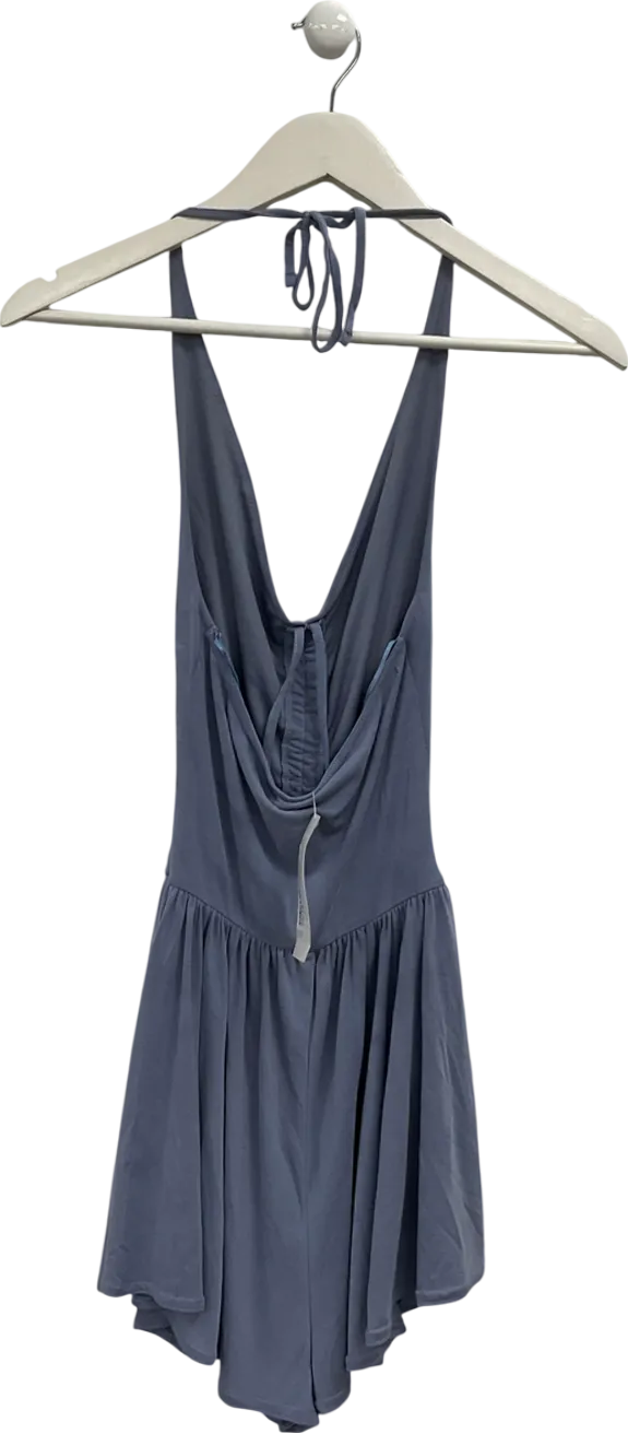 Urban Outfitters Blue Ruched Halter Neck Mini Dress UK S