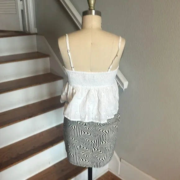 Urban Outfitters UO Peachy Pelmet Swirl Jacquard Skirt Black &amp; Ivory​​