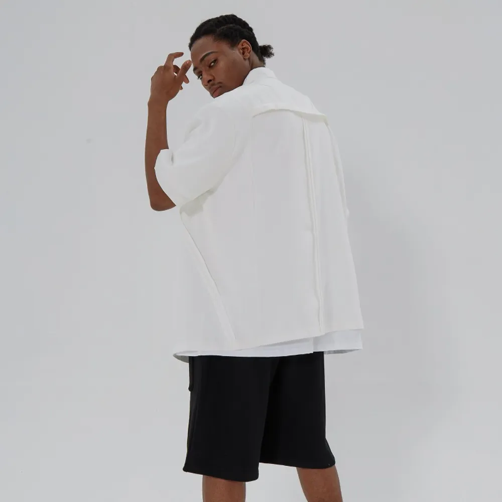 Urban Plain Collar Short Sleeve Shirt