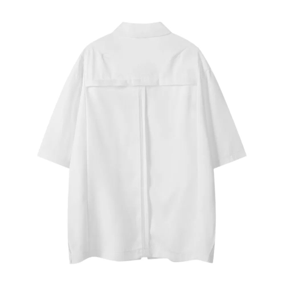 Urban Plain Collar Short Sleeve Shirt