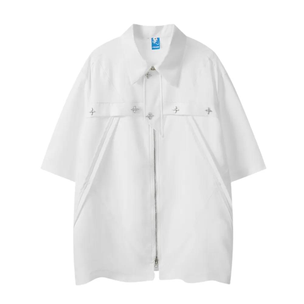 Urban Plain Collar Short Sleeve Shirt