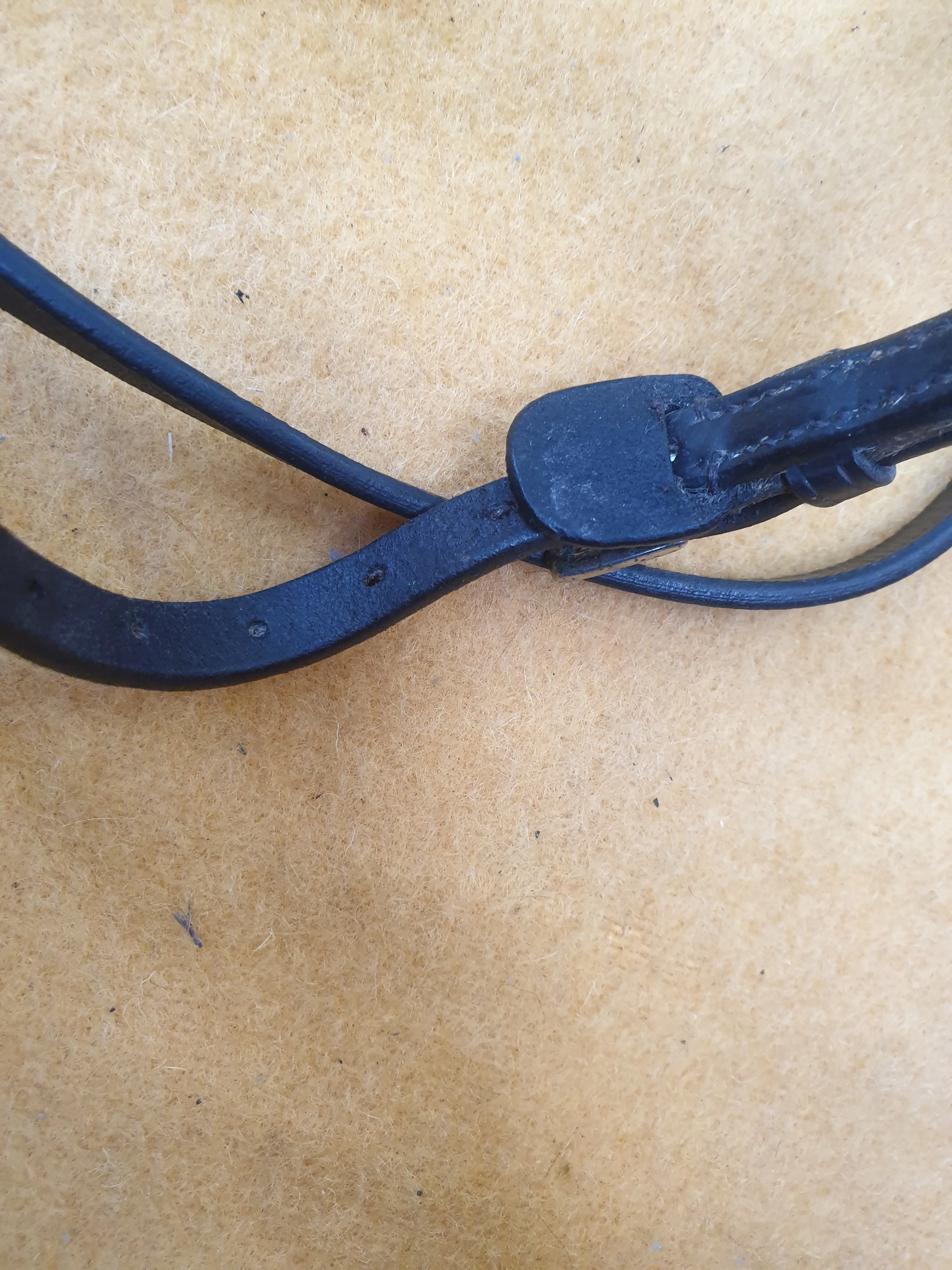 Used brown leather cob size Ascot drop nose band FREE POSTAGE☆