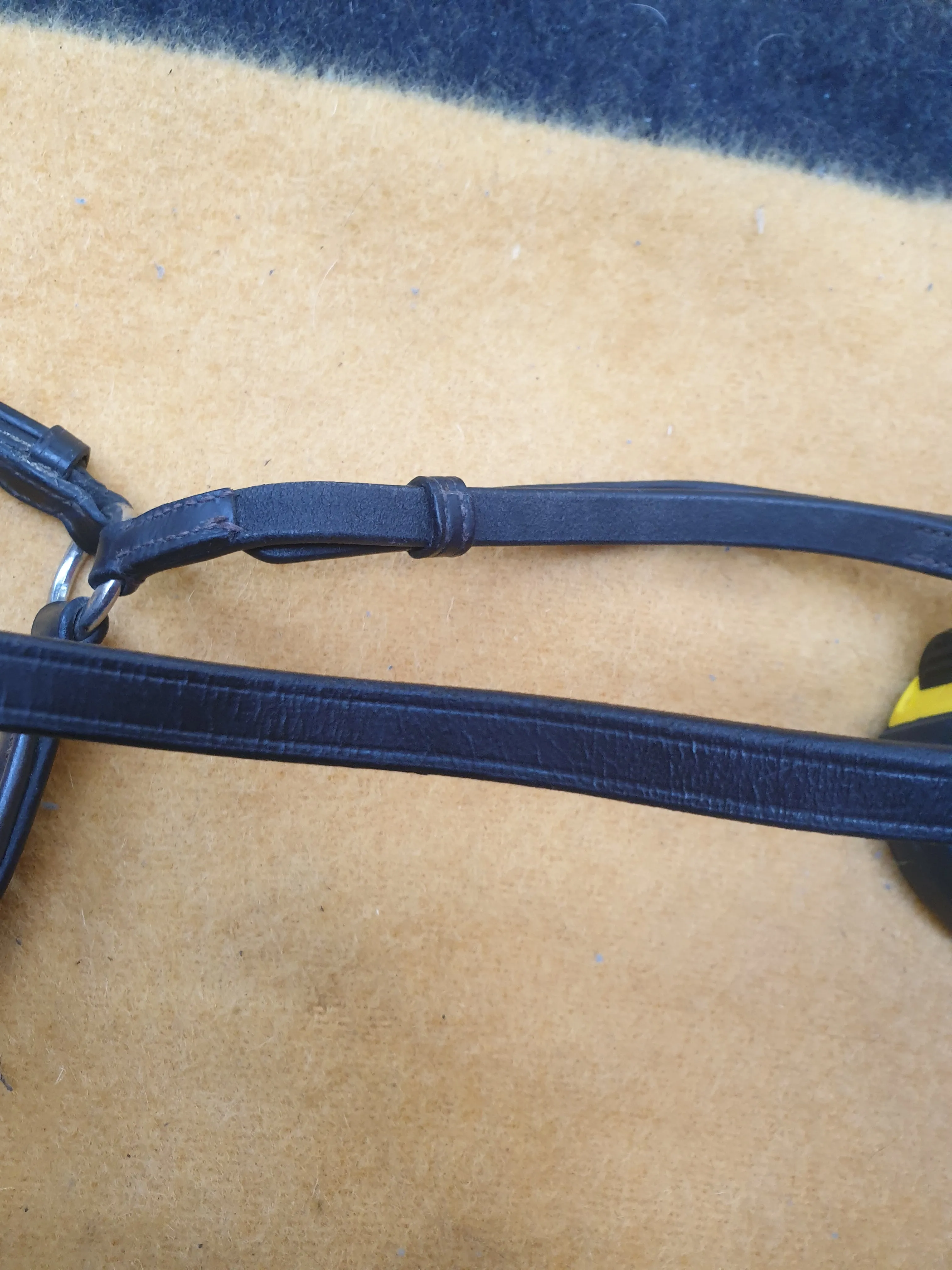Used brown leather cob size Ascot drop nose band FREE POSTAGE☆