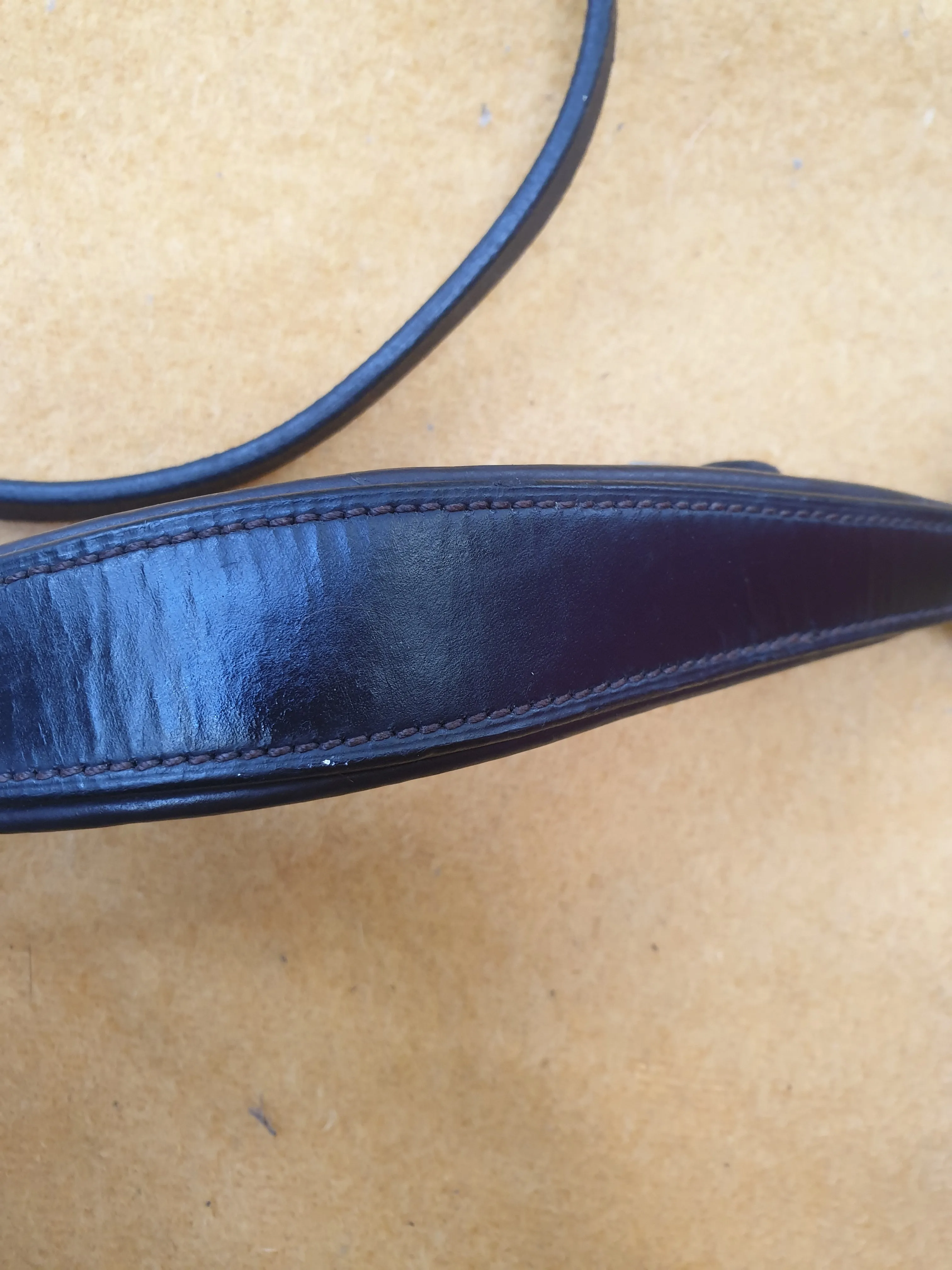 Used brown leather cob size Ascot drop nose band FREE POSTAGE☆