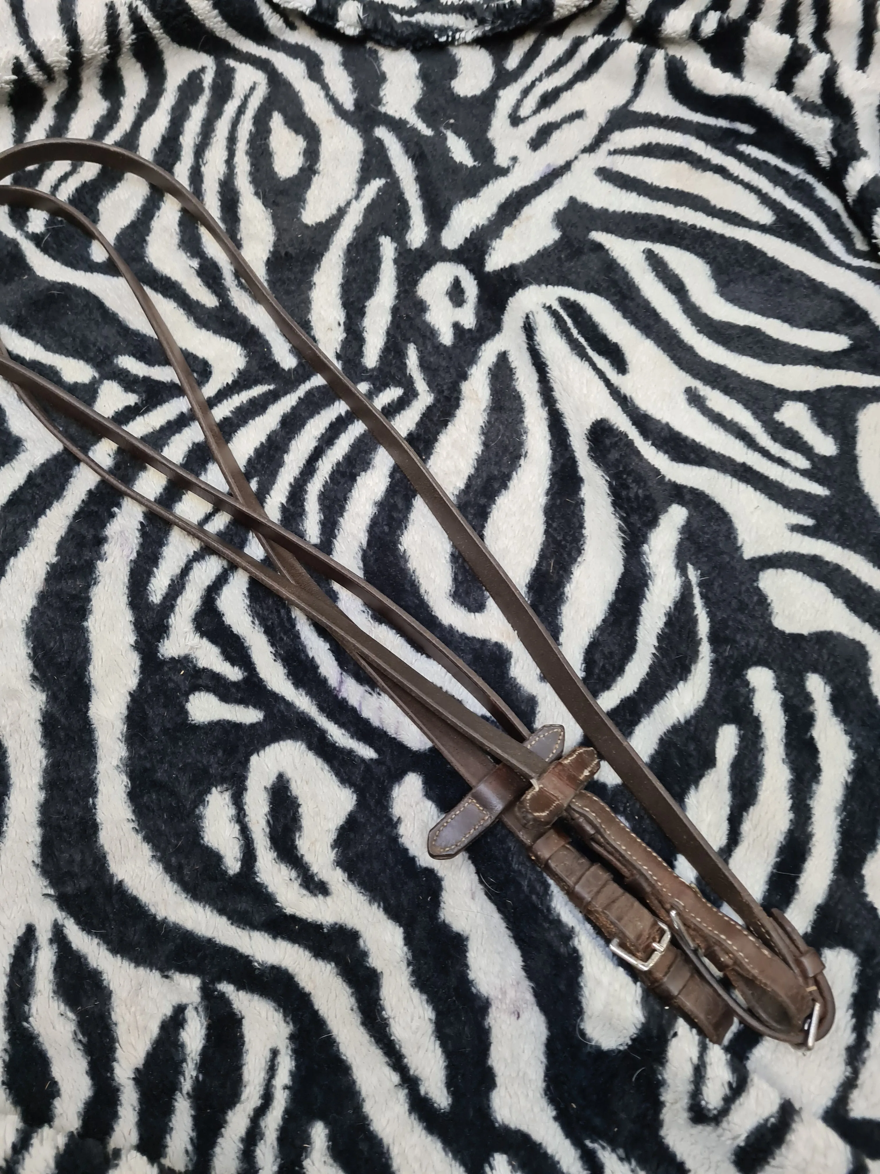 Used cob size brown leather reins FREE POSTAGE☆