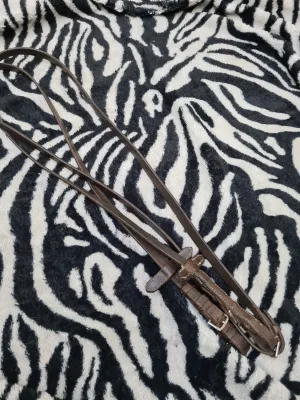 Used cob size brown leather reins FREE POSTAGE☆