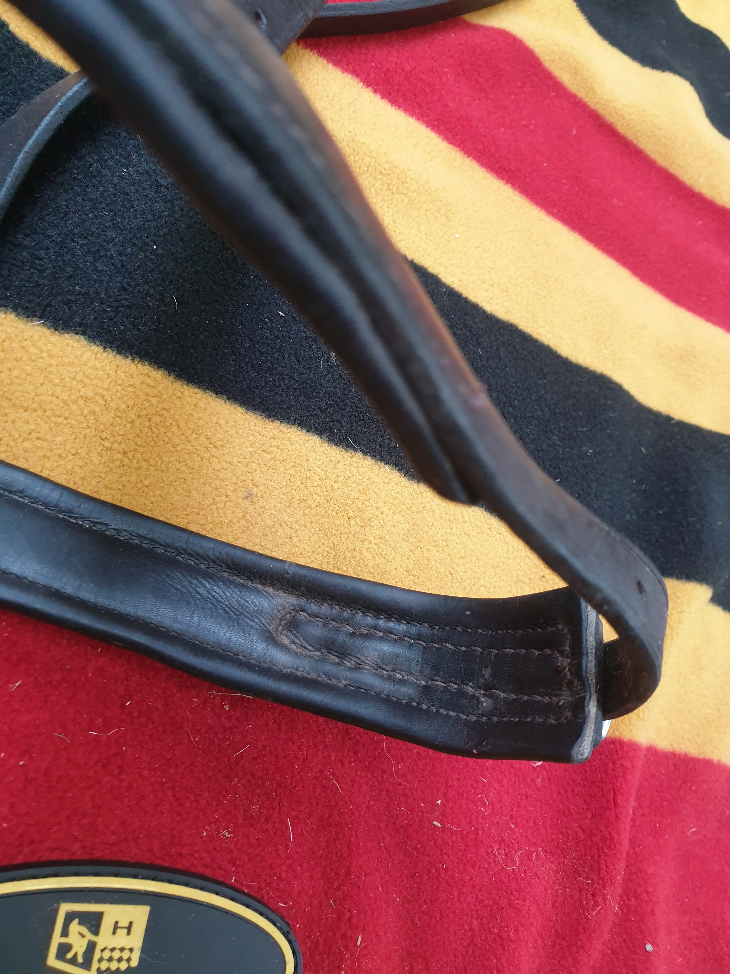 Used full size brown leather nose band FREE POSTAGE☆