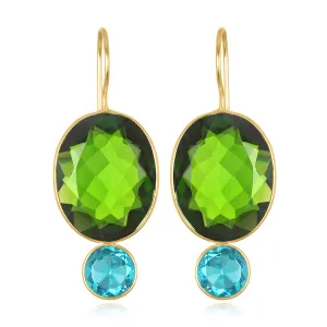 Valencia Grand Oval Earring-Lime Gold