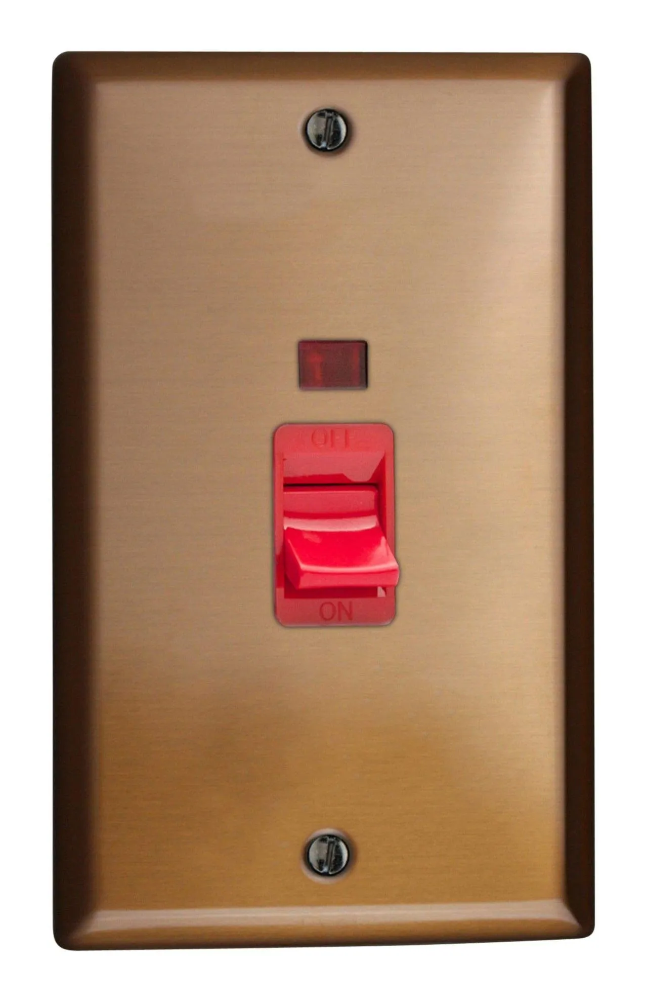 Varilight XY45N.BZ Urban Brushed Bronze 45A DP Cooker Switch Vertical Twin Plate   Neon