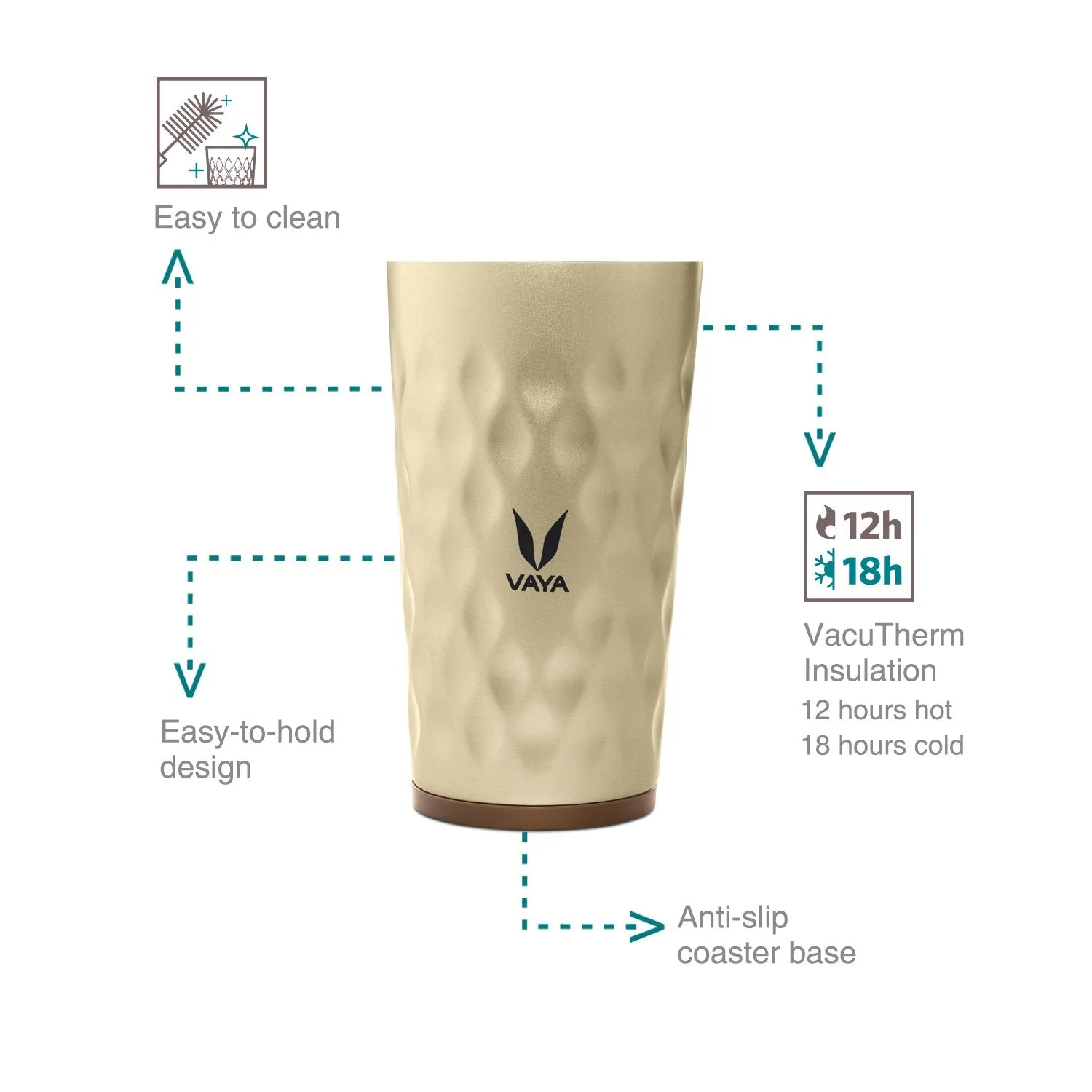 Vaya Drynk - 350 ml - Sipper Lid - (12h Hot / 18h Cold)