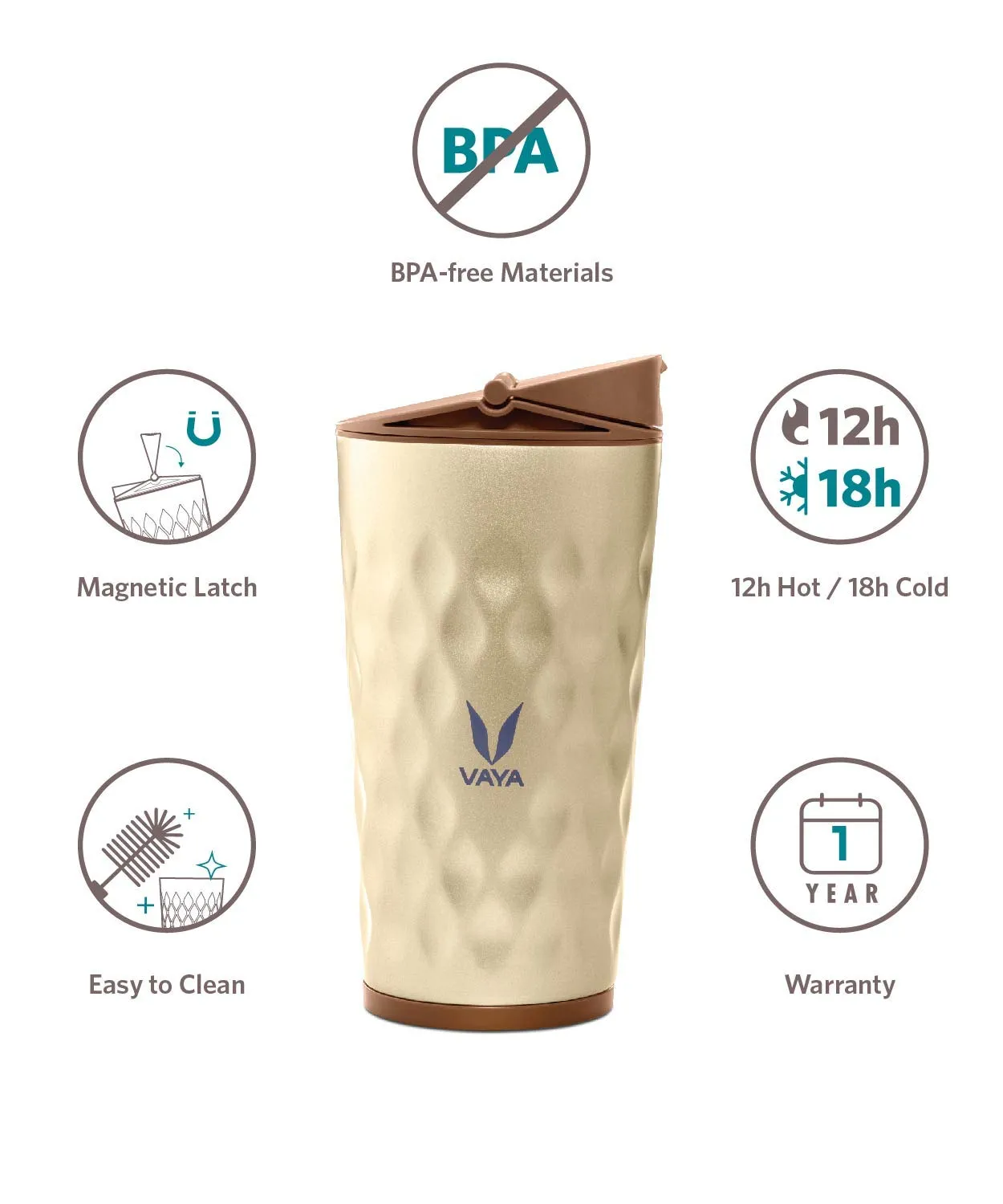 Vaya Drynk - 350 ml - Sipper Lid - (12h Hot / 18h Cold)