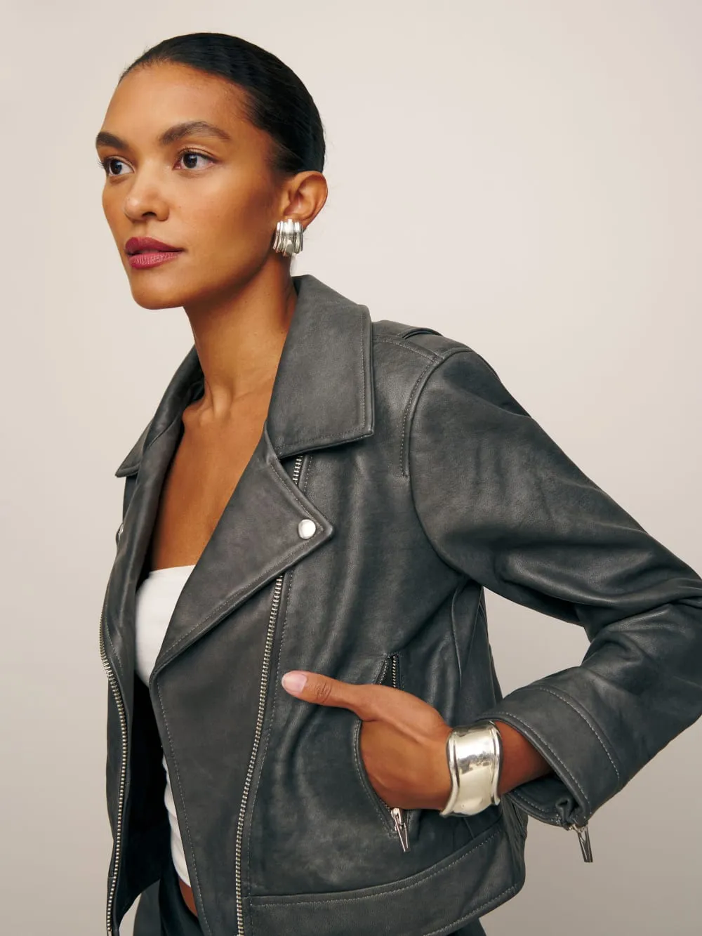 Veda x Ref Hoyt Distressed Leather Moto Highway