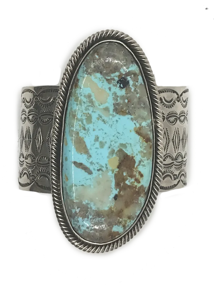 Very Tall Turquoise Stone Statement Cuff