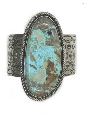 Very Tall Turquoise Stone Statement Cuff