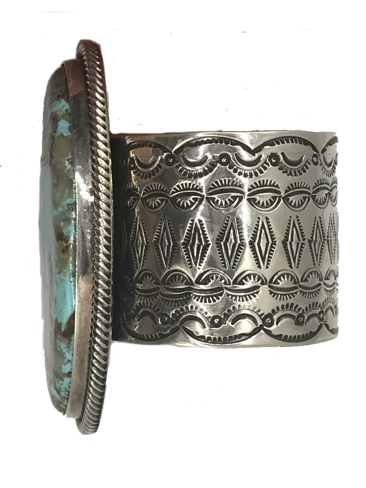 Very Tall Turquoise Stone Statement Cuff