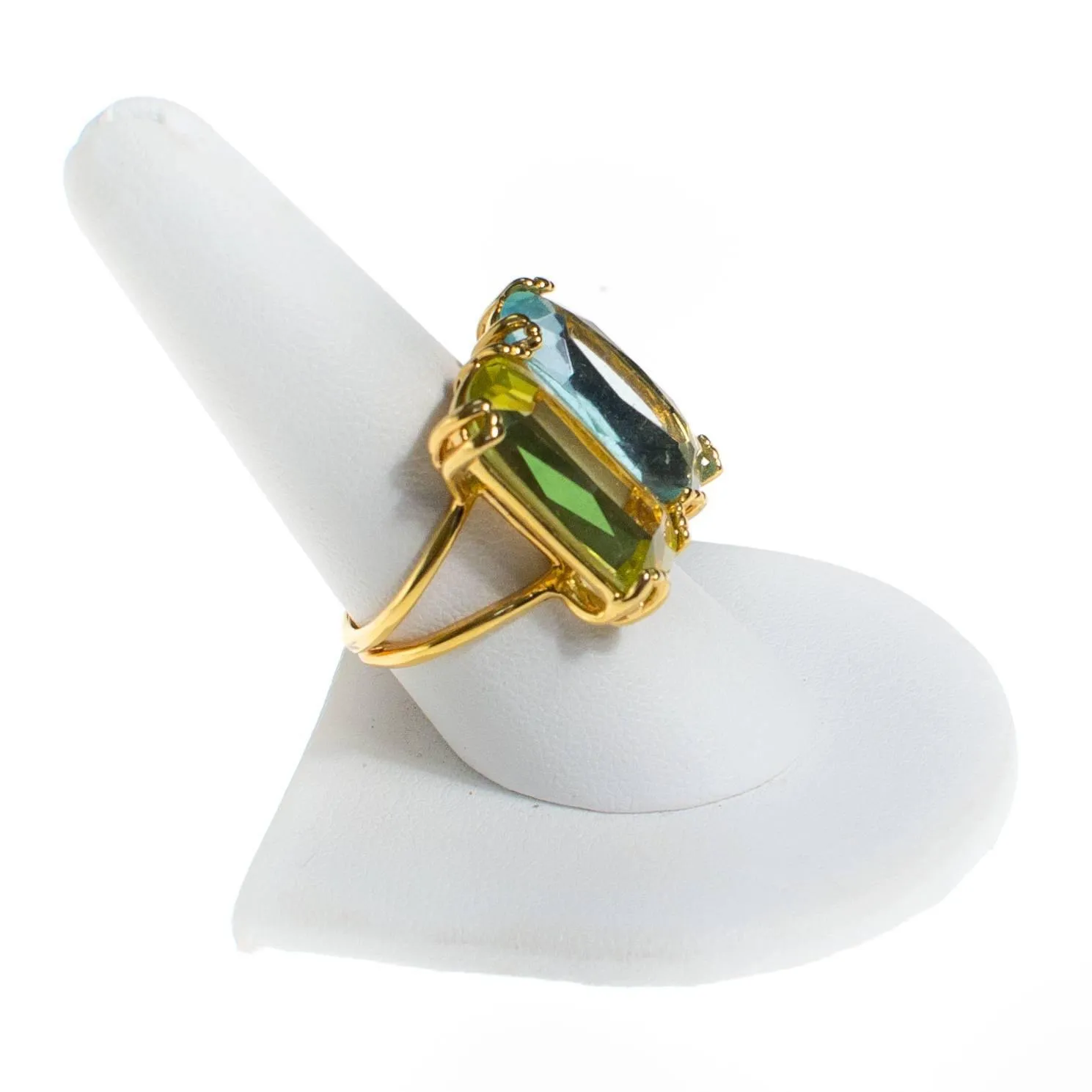 Vintage Double Citrine Crystal Statement Ring