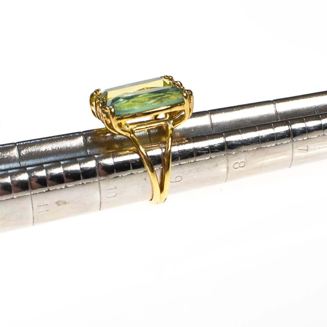 Vintage Double Citrine Crystal Statement Ring