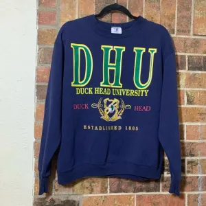 Vintage Navy and green Duck Head University crewneck sweatshirt