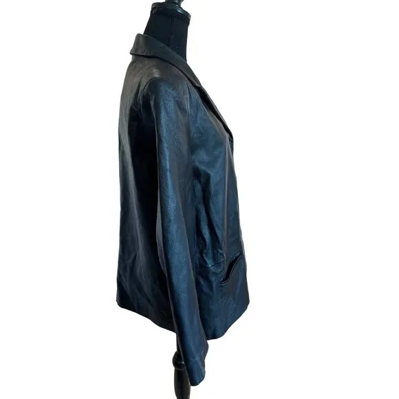 Vintage Outbrook Genuine Black Leather Jacket Balzer Women's Large Goth Punk