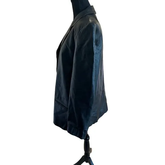 Vintage Outbrook Genuine Black Leather Jacket Balzer Women's Large Goth Punk