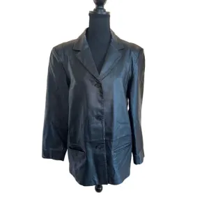 Vintage Outbrook Genuine Black Leather Jacket Balzer Women's Large Goth Punk