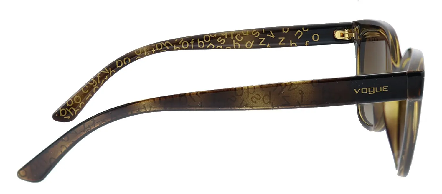 Vogue Eyewear Junior VJ 2001 W65613 Cat-Eye Plastic Dark Havana Sunglasses with Brown Gradient Lens