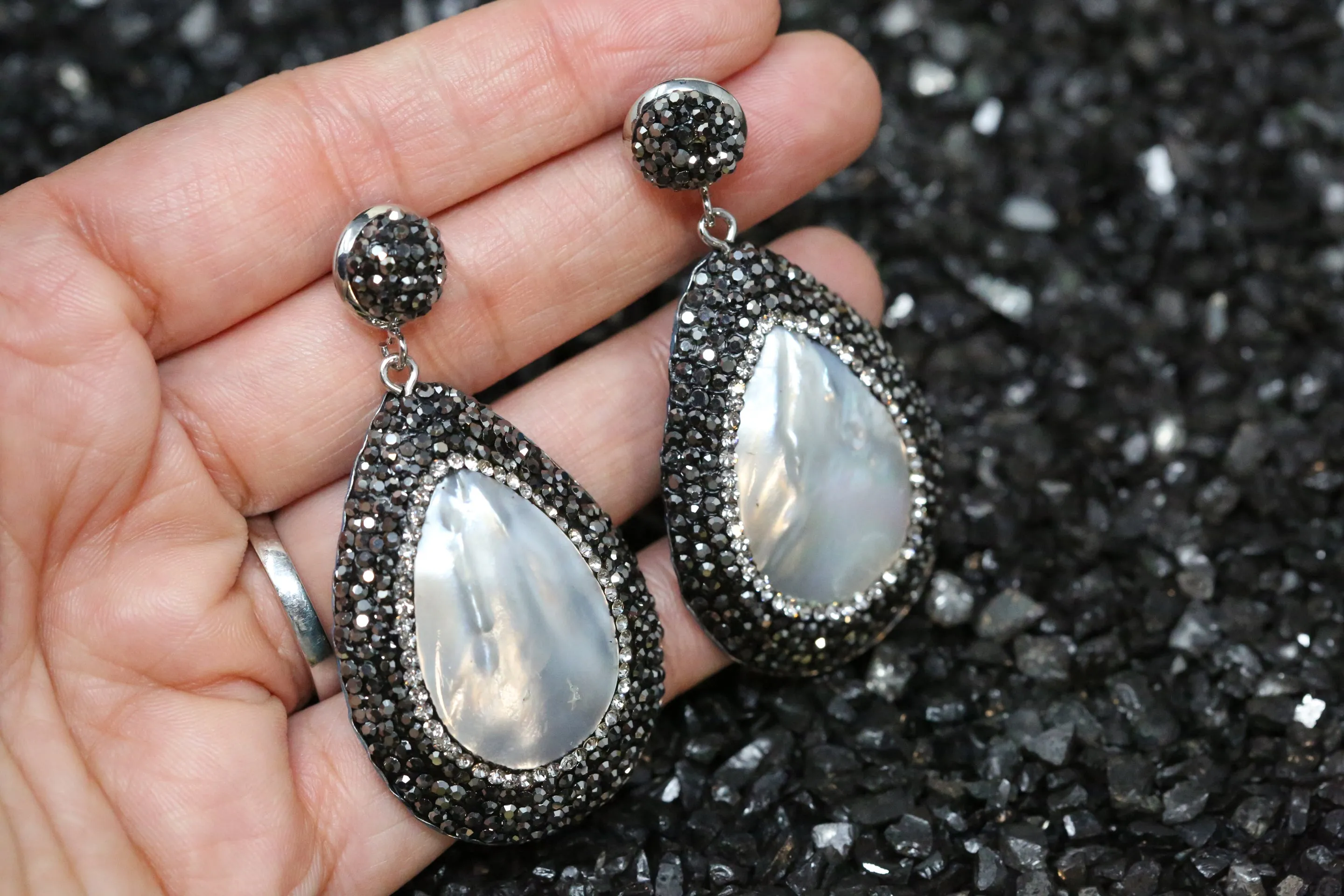 Wearable Art Marca MoP Statement Earrings