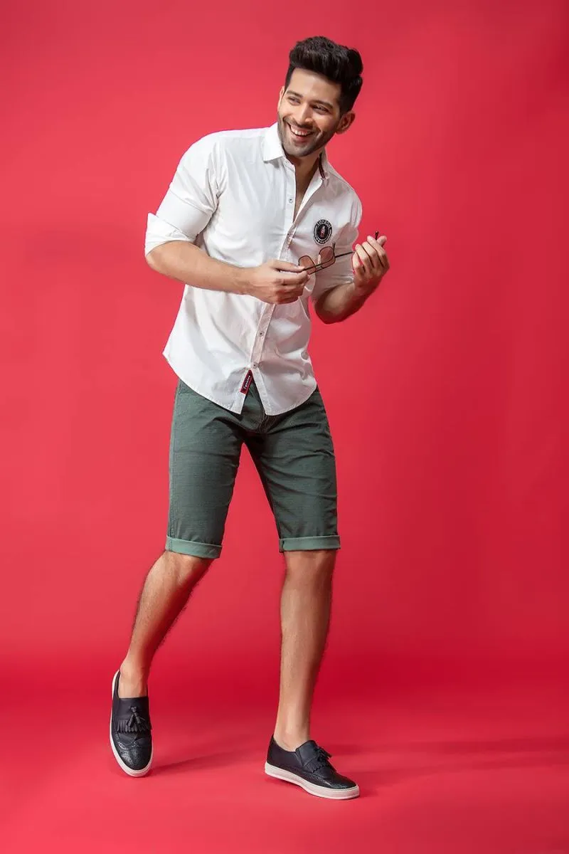 White Casual Shirt FS Slim Fit