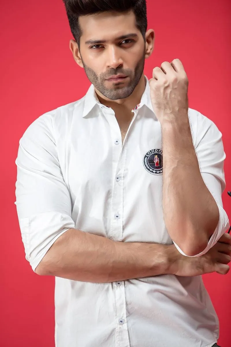 White Casual Shirt FS Slim Fit