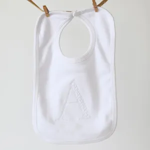 White Initial Bib