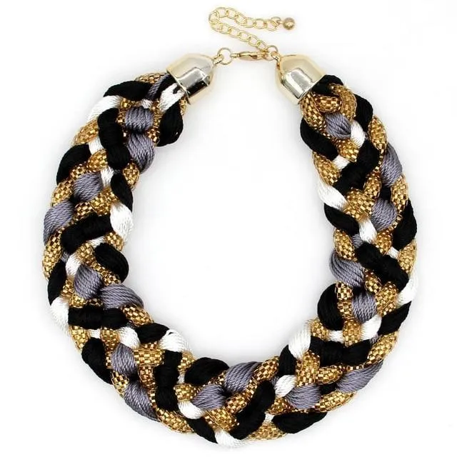 Wide Braided Chunky Choker Statement
