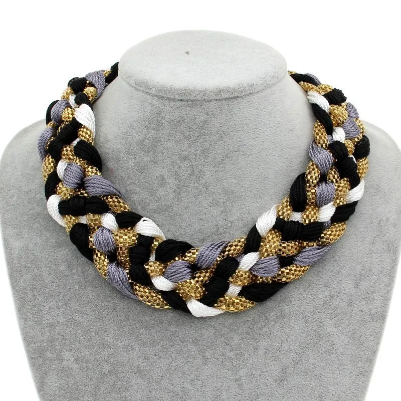 Wide Braided Chunky Choker Statement