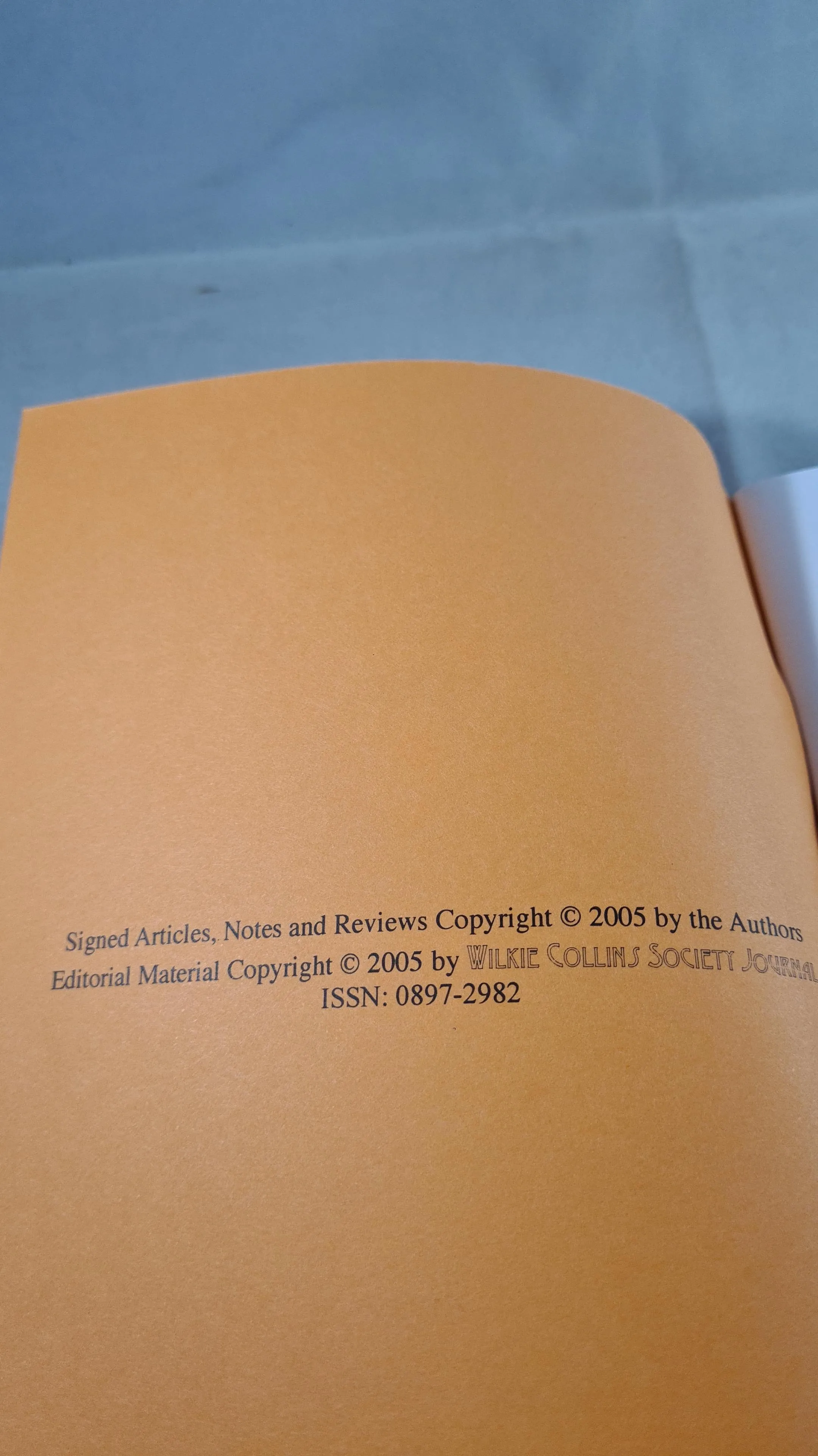 Wilkie Collins Society Journal 1999 & 2005