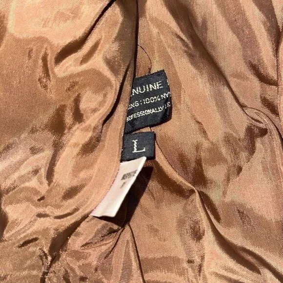 Winlit Crop brown tassel Genuine Leather Jacket sz M ( VTG large) biker 80’s