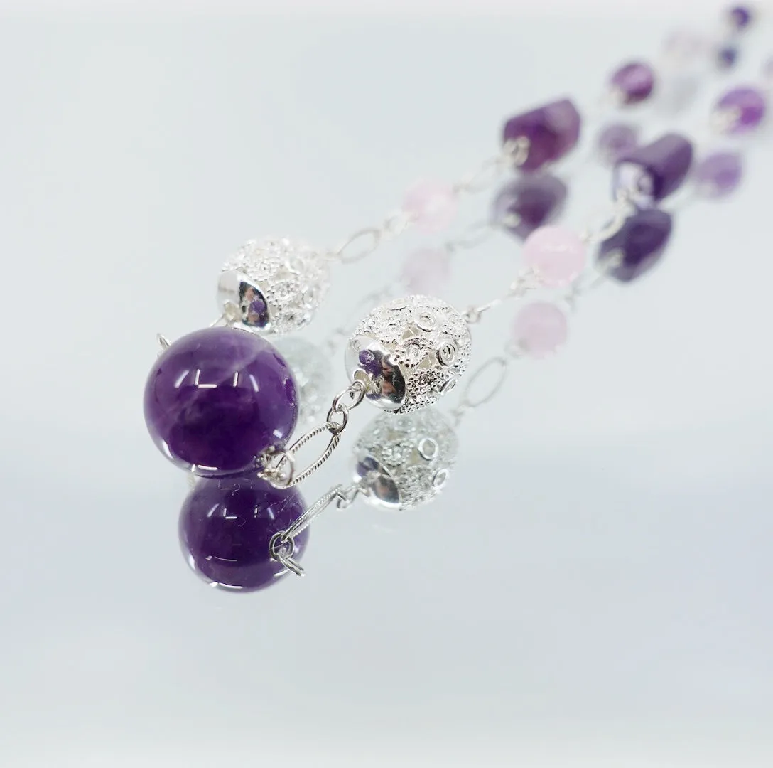 Winter Theme Amethyst Necklace