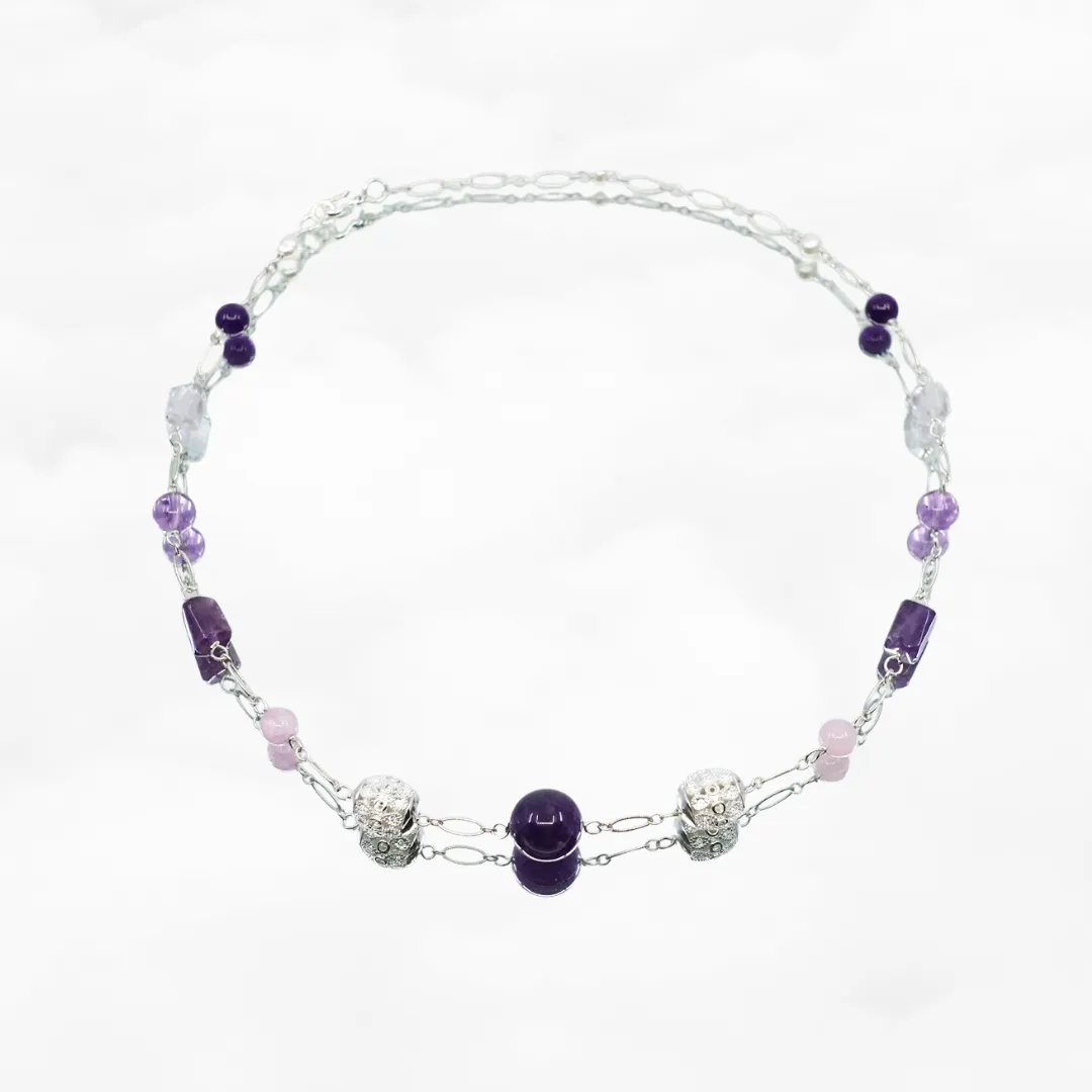 Winter Theme Amethyst Necklace